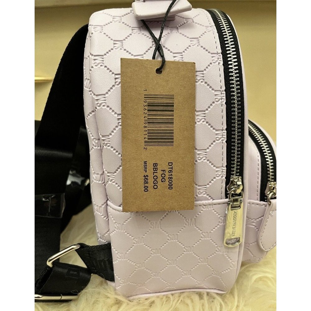 NWT STEVE MADDEN BBLOGO MINI BACKPACK LILAC FOG VEGAN VIRAL TIKTOK TRENDY - Picture 5 of 7